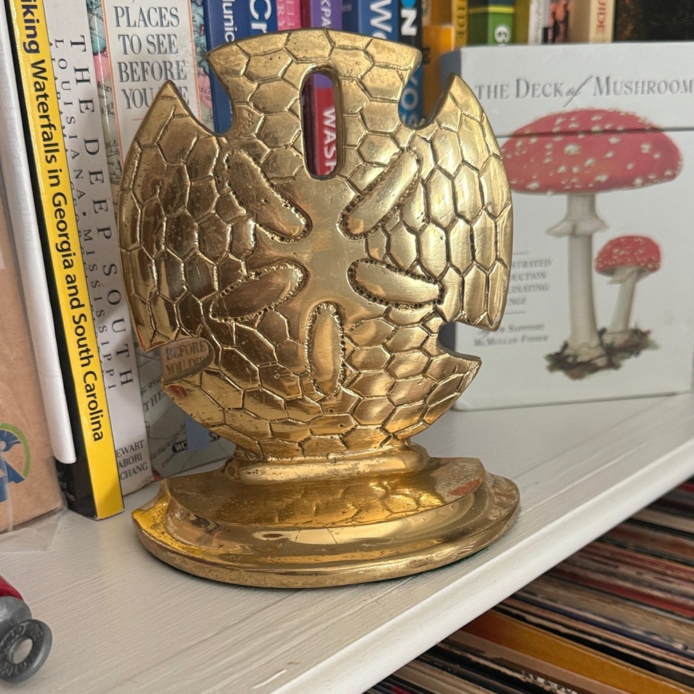 Vintage Brass Sand Dollar Bookend